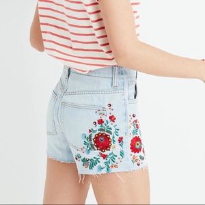 Madewell Floral Jean Shorts